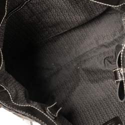 Pre Owned Aigner Brown Signature Canvas and Patent Leather 1965 Logo Hobo