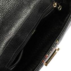 Pre Owned Aigner Black Leather and PVC Crossbody Bag