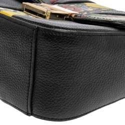 Pre Owned Aigner Black Leather and PVC Crossbody Bag