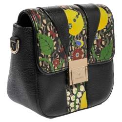 Pre Owned Aigner Black Leather and PVC Crossbody Bag