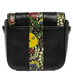 Pre Owned Aigner Black Leather and PVC Crossbody Bag