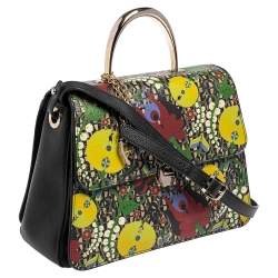 Pre Owned Aigner Multicolor Printed Coated Canvas and Leather Genoveva Top Handle Bag