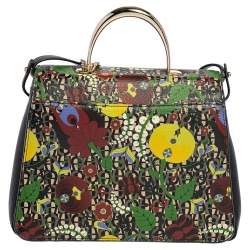 Pre Owned Aigner Multicolor Printed Coated Canvas and Leather Genoveva Top Handle Bag