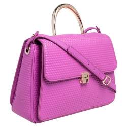 مملوكة مسبقًا Aigner Pink Embossed Leather Genoveva M Top Handle Bag 