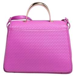 مملوكة مسبقًا Aigner Pink Embossed Leather Genoveva M Top Handle Bag 