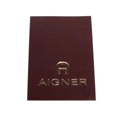مملوكة مسبقًا Aigner Black Leather Logo Flap Continental Wallet