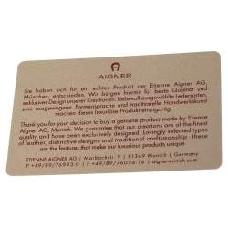 Pre Owned Aigner Brown/Beige Signature Canvas and Croc Embossed Leather Zip Satchel