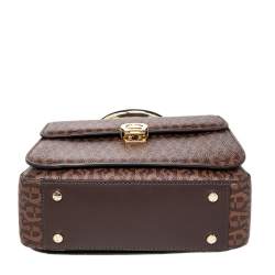 Pre Owned حقيبة أيغنر غينوفيفا كانفاس مقوى بالشعار بني يد علوية