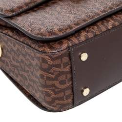 Pre Owned حقيبة أيغنر غينوفيفا كانفاس مقوى بالشعار بني يد علوية