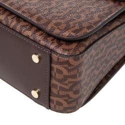 Pre Owned حقيبة أيغنر غينوفيفا كانفاس مقوى بالشعار بني يد علوية