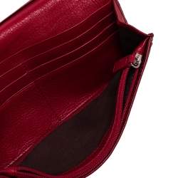 Pre Owned Aigner Brown/Burgundy Signature Canvas and Leather Flap Continental Wallet