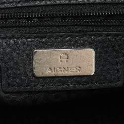 Pre Owned Aigner Black Leather Bombe A Camera Crossbody Bag