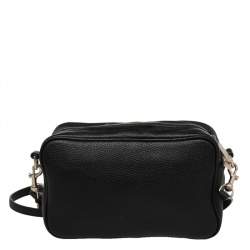 Pre Owned Aigner Black Leather Bombe A Camera Crossbody Bag