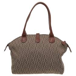 مملوكة مسبقًا Aigner Beige Signature Canvas And Leather Shoulder Bag