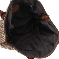 مملوكة مسبقًا Aigner Beige Signature Canvas And Leather Shoulder Bag