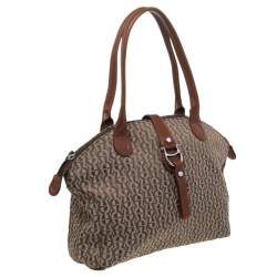 مملوكة مسبقًا Aigner Beige Signature Canvas And Leather Shoulder Bag