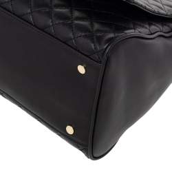 مملوكة مسبقًا Aigner Black Leather Garda Top Handle Bag