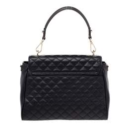 مملوكة مسبقًا Aigner Black Leather Garda Top Handle Bag