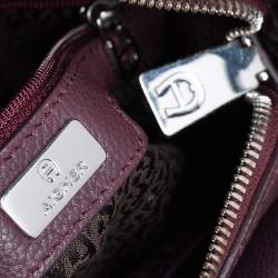 Pre Owned Aigner Burgundy Leather Zip Crossbody Bag