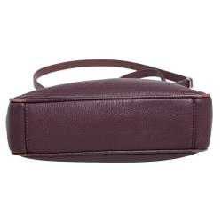 Pre Owned Aigner Burgundy Leather Zip Crossbody Bag