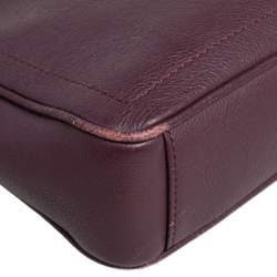 Pre Owned Aigner Burgundy Leather Zip Crossbody Bag