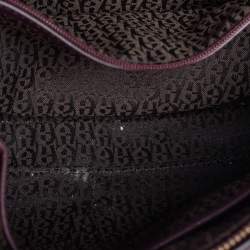 Pre Owned Aigner Burgundy Leather Zip Crossbody Bag