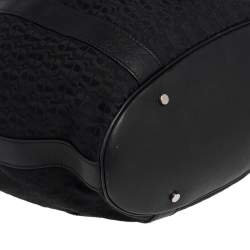 Aigner Black Signature Canvas and Leather Drawstring Tote