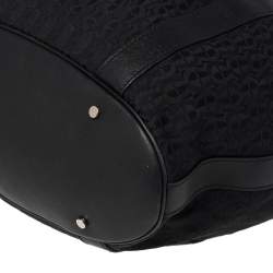 Aigner Black Signature Canvas and Leather Drawstring Tote