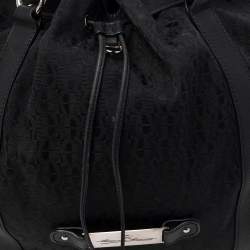 Aigner Black Signature Canvas and Leather Drawstring Tote