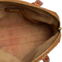 Pre Owned Aigner Brown/Beige Signature Canvas and Leather Mini Satchel