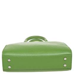 Pre Owned Aigner Green Grained Leather Cybill Tote