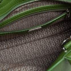 Pre Owned Aigner Green Grained Leather Cybill Tote