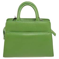 Pre Owned Aigner Green Grained Leather Cybill Tote