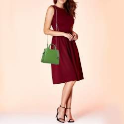 Pre Owned Aigner Green Grained Leather Cybill Tote