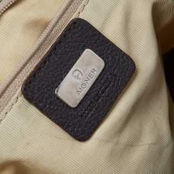 Pre Owned Aigner Beige/Brown Signature Canvas And Leather Hobo