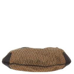 Pre Owned Aigner Beige/Brown Signature Canvas And Leather Hobo