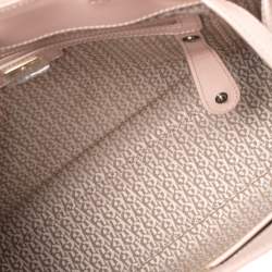 Pre Owned Aigner Pale Pink Crocodile Embossed Leather Cavallina Tote