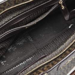 Pre Owned  Aigner Brown Signature  Coated Canvas and Leather Tassel Satchel