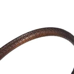 Pre Owned  Aigner Brown Signature  Coated Canvas and Leather Tassel Satchel