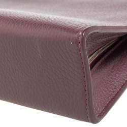 Pre Owned حقيبة كتف آيغنز جلد محبب عنابي بسلسلة