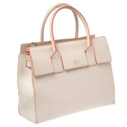 Pre Owned Aigner Grey Leather Tote