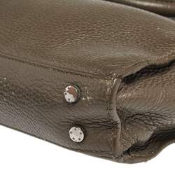 Aigner Dark Beige Grained Leather Cybill Tote