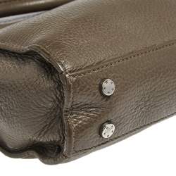Aigner Dark Beige Grained Leather Cybill Tote