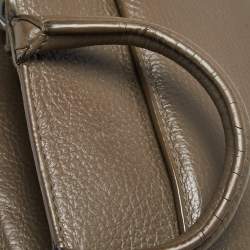 Aigner Dark Beige Grained Leather Cybill Tote