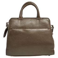 Aigner Dark Beige Grained Leather Cybill Tote
