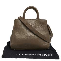 Aigner Dark Beige Grained Leather Cybill Tote