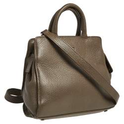 Aigner Dark Beige Grained Leather Cybill Tote