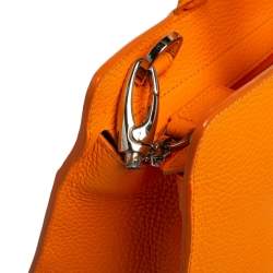 Pre Owned Aigner Orange Leather Cybill Tote