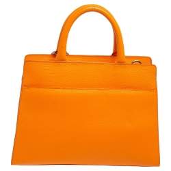 Pre Owned Aigner Orange Leather Cybill Tote