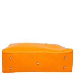 Pre Owned Aigner Orange Leather Cybill Tote